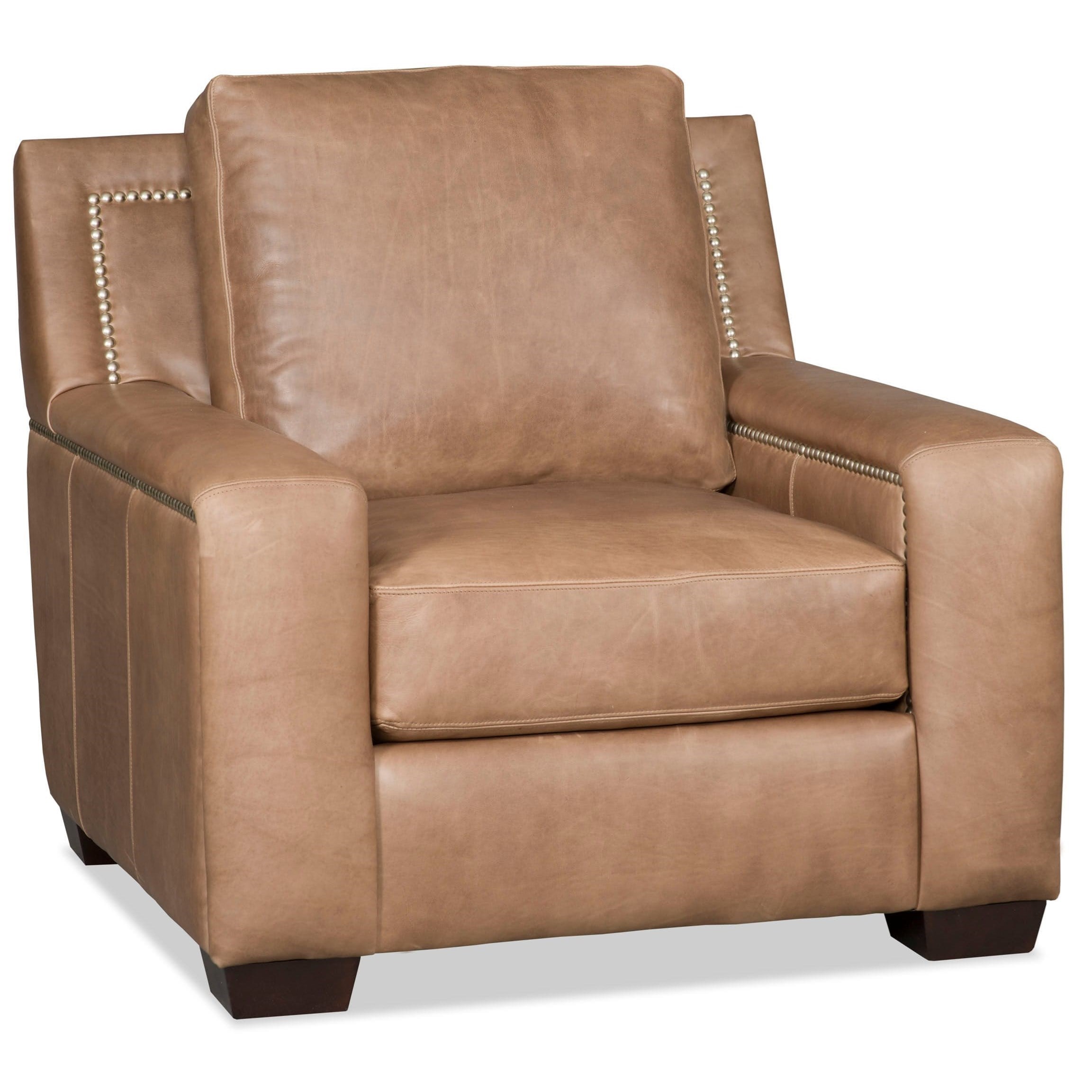 Bradington Young Tate 63025 Transitional Track Arm Chair with Nailhead